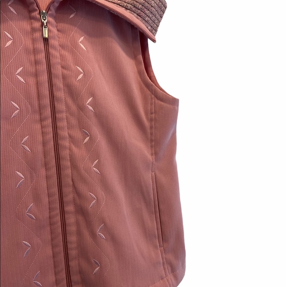 GLENNSPORT Travel Wear Sleeveless Vest Knit Collar Pink Size M EUC - Picture 2 of 8